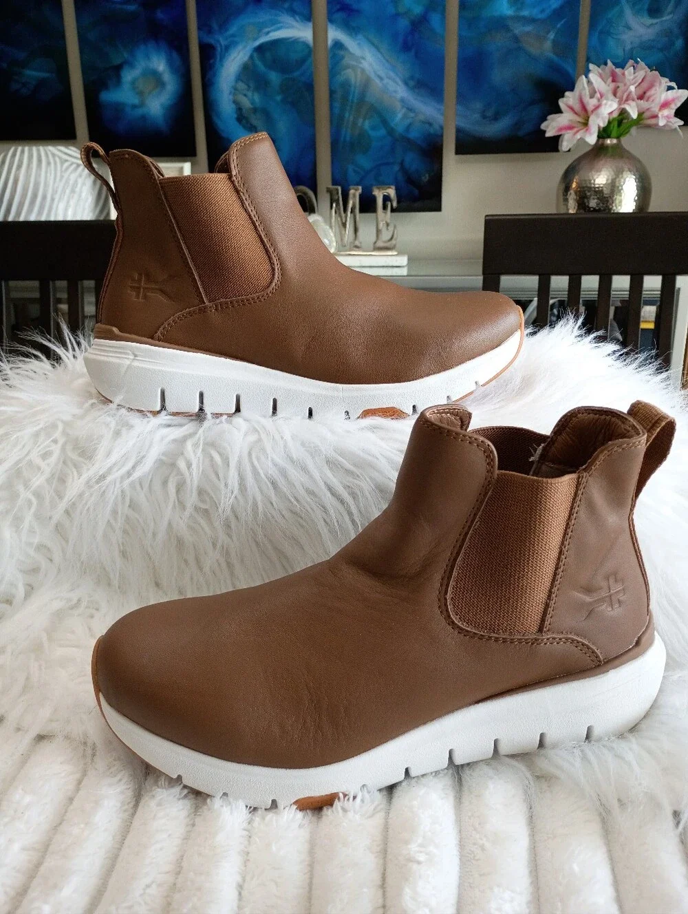 KURU Flex Astra Brown Leather Ankle Boots with Plantar Fascitis Arch Support 9